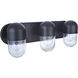 Pill 3 Light 22.5 inch Flat Black Vanity Light Wall Light