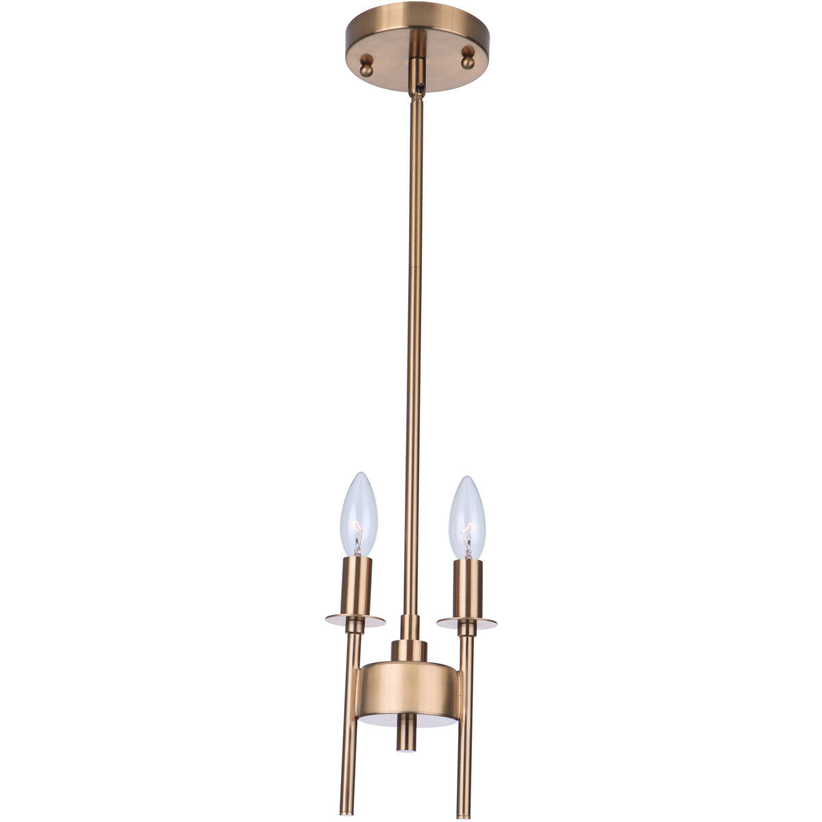 Larrson 2 Light 5.63 inch Satin Brass Mini Pendant Ceiling Light