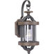 Ashwood 1 Light 17 inch Textured Black/Whiskey Barrel Outdoor Wall Mount, Small