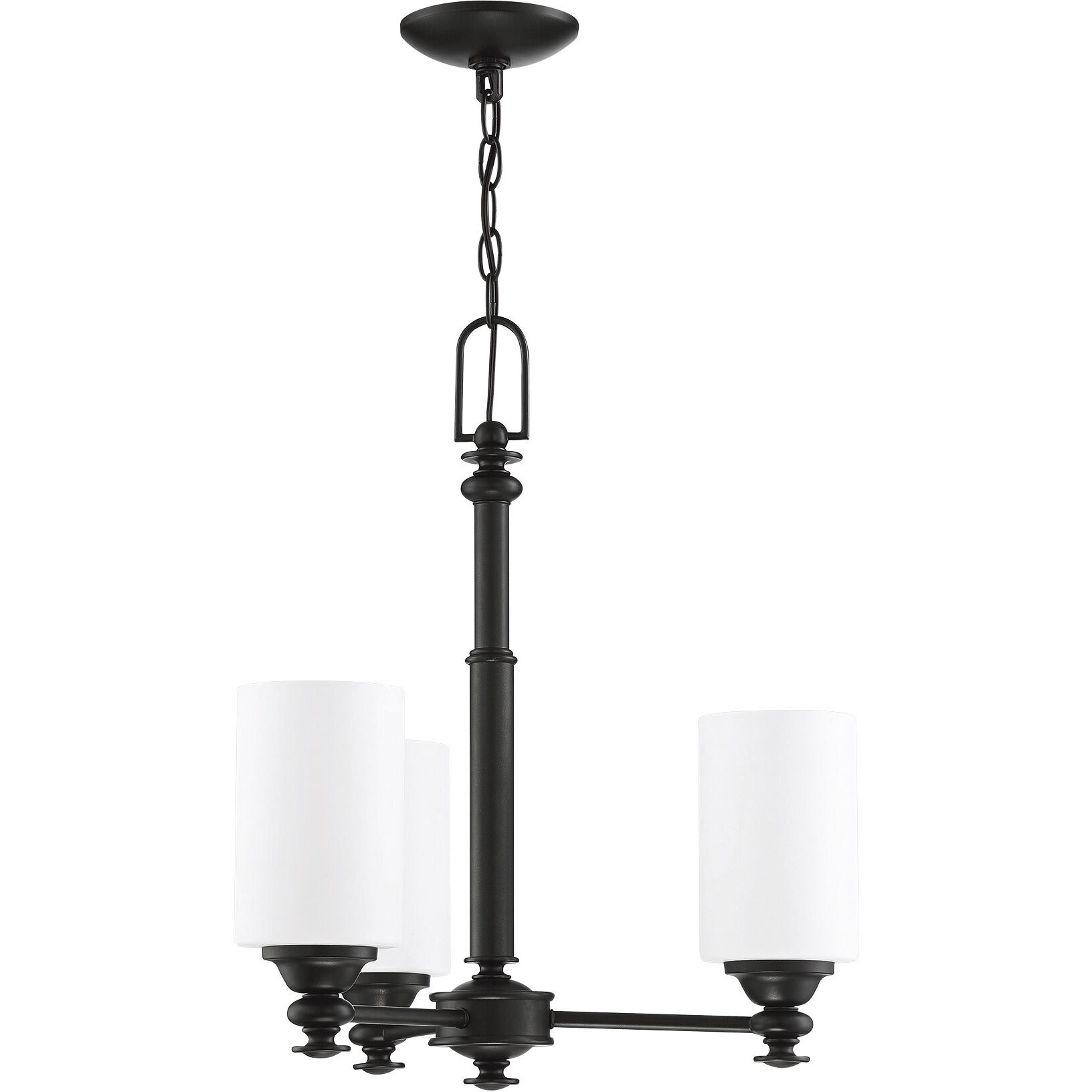 Neighborhood Dardyn 3 Light 20.5 inch Espresso Chandelier Ceiling Light in White Frosted Glass