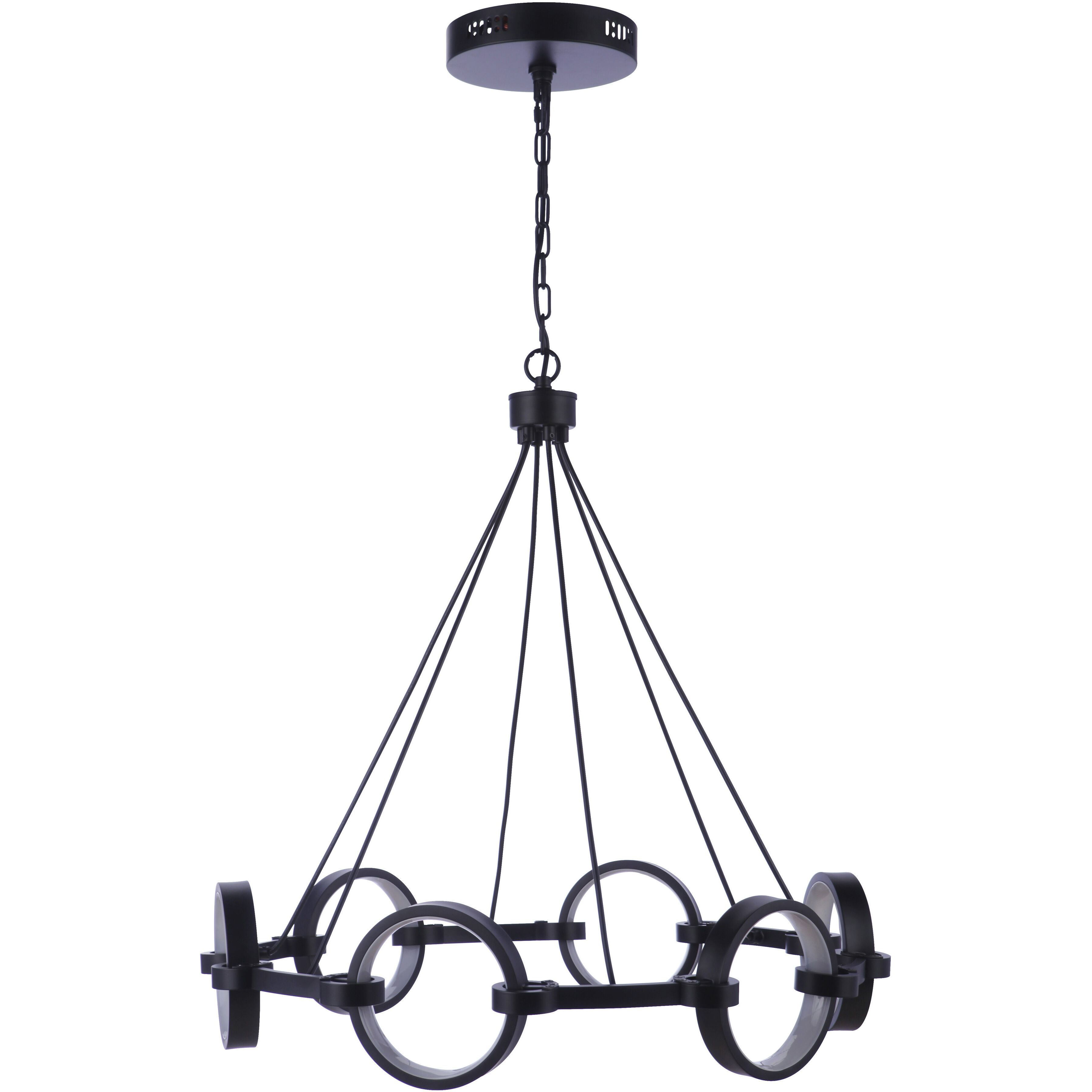 Context LED 28 inch Flat Black Chandelier Ceiling Light