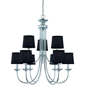 Spencer 9 Light 27 inch Chrome Chandelier Ceiling Light in Frosted, Shades Sold Separately