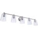 Emilio 5 Light 42 inch Brushed Polished Nickel Vanity Light Wall Light