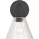 Pleated 1 Light 7.13 inch Flat Black Wall Sconce Wall Light