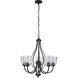 Neighborhood Serene 5 Light 25 inch Espresso Chandelier Ceiling Light in Clear Seeded, Neighborhood Collection