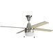 Connery 48 inch Brushed Polished Nickel with Ash/Wenge Wood Blades Ceiling Fan