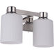 Bretton 2 Light 12 inch Polished Nickel Vanity Light Wall Light