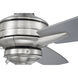 Moto 52 inch Brushed Polished Nickel with Brushed Nickel/Driftwood Blades Ceiling Fan