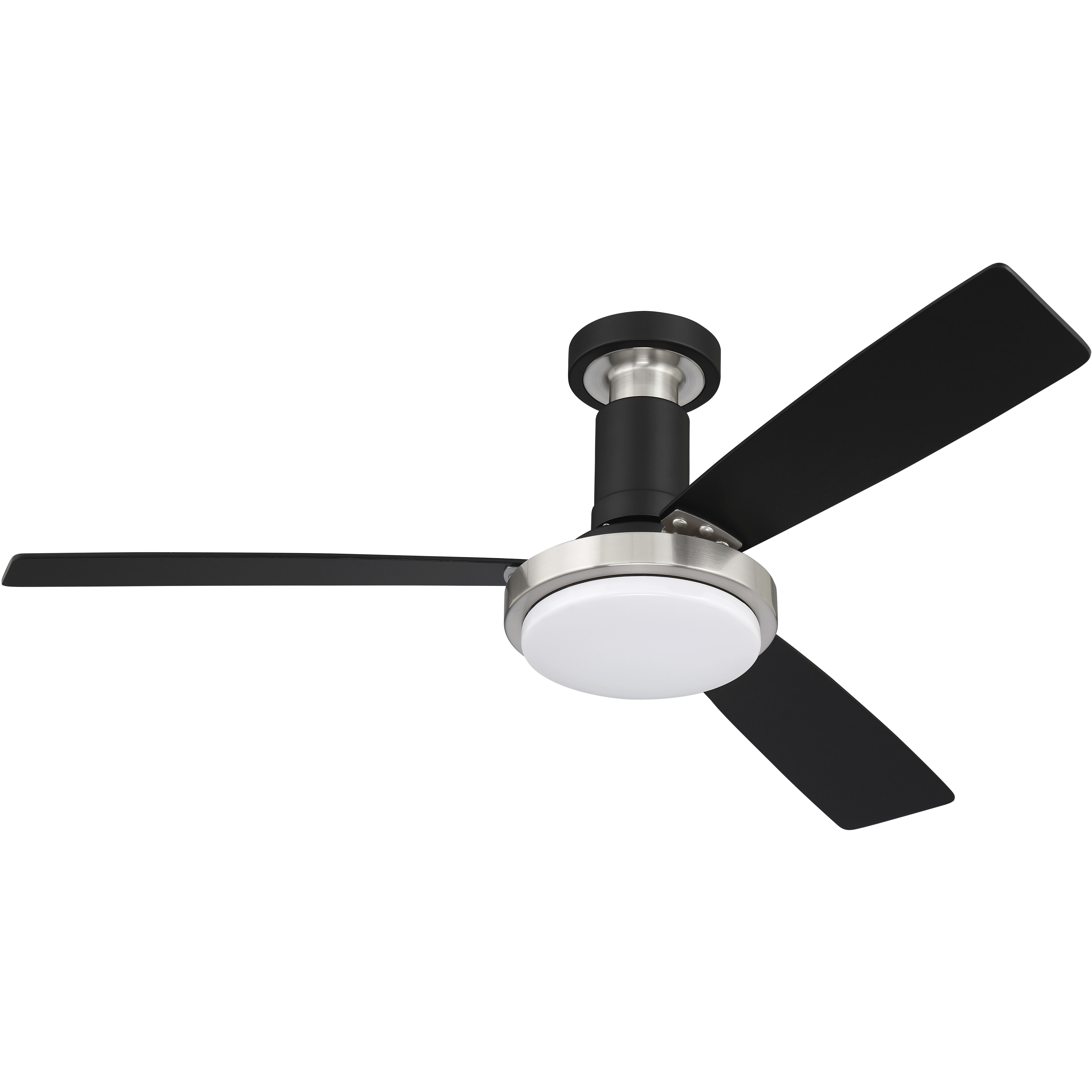 Manning 52 inch Flat Black / Brushed Polished Nickel with Flat Black/Flat Black Blades Ceiling Fan in Flat Black/Brushed Polished Nickel