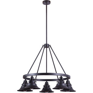 Union 5 Light 35 inch Oiled Bronze Gilded Outdoor Chandelier