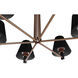 Blake 6 Light 30 inch Flat Black/Satin Brass Chandelier Ceiling Light
