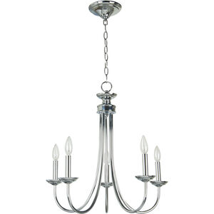 Spencer 5 Light 22 inch Chrome Chandelier Ceiling Light in 9, Frosted, Shades Sold Separately