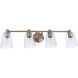 Emilio 4 Light 33 inch Satin Brass Vanity Light Wall Light