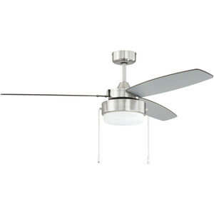 Intrepid 52 inch Brushed Polished Nickel with Silver/Walnut Blades Ceiling Fan
