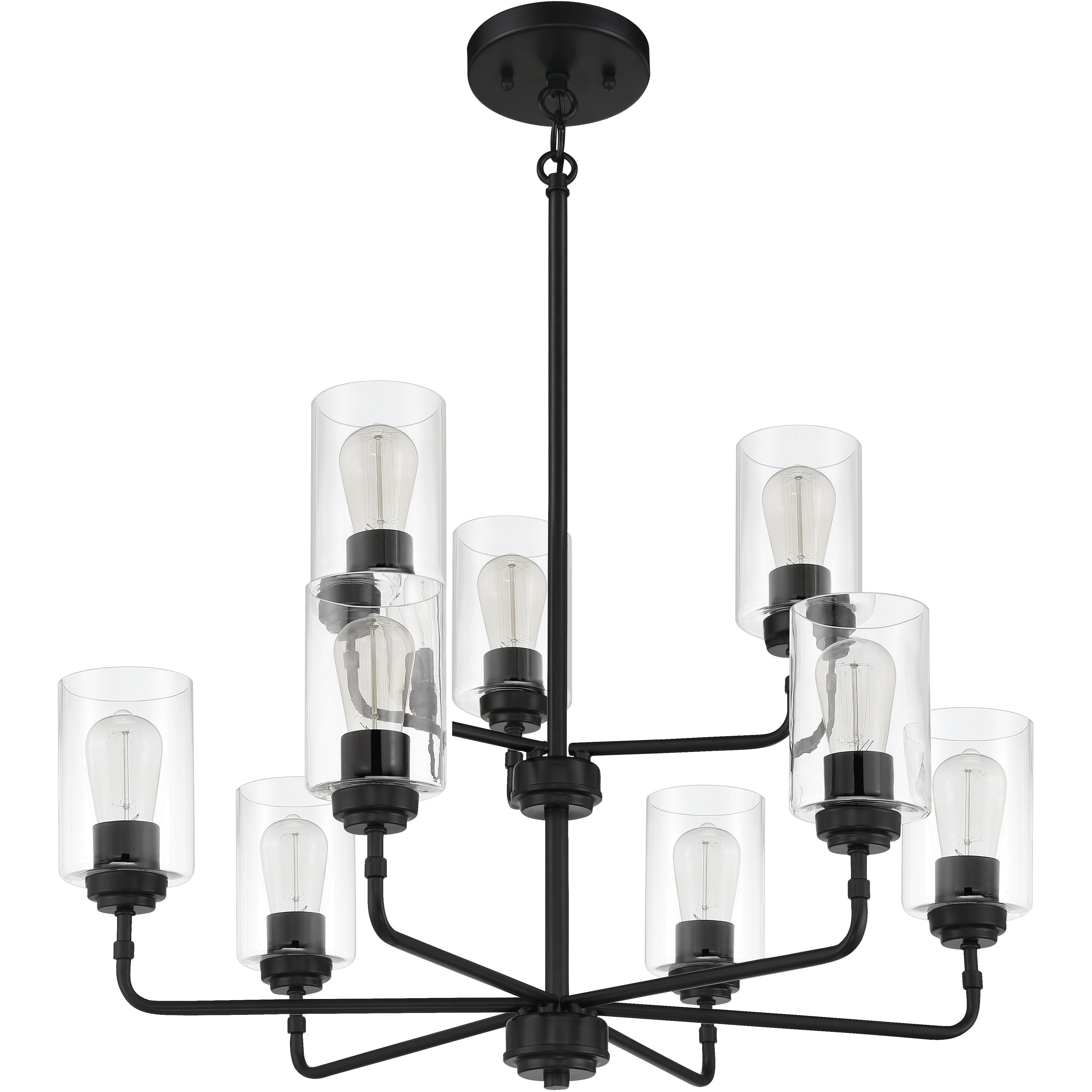 Stowe 9 Light 30 inch Flat Black Chandelier Ceiling Light