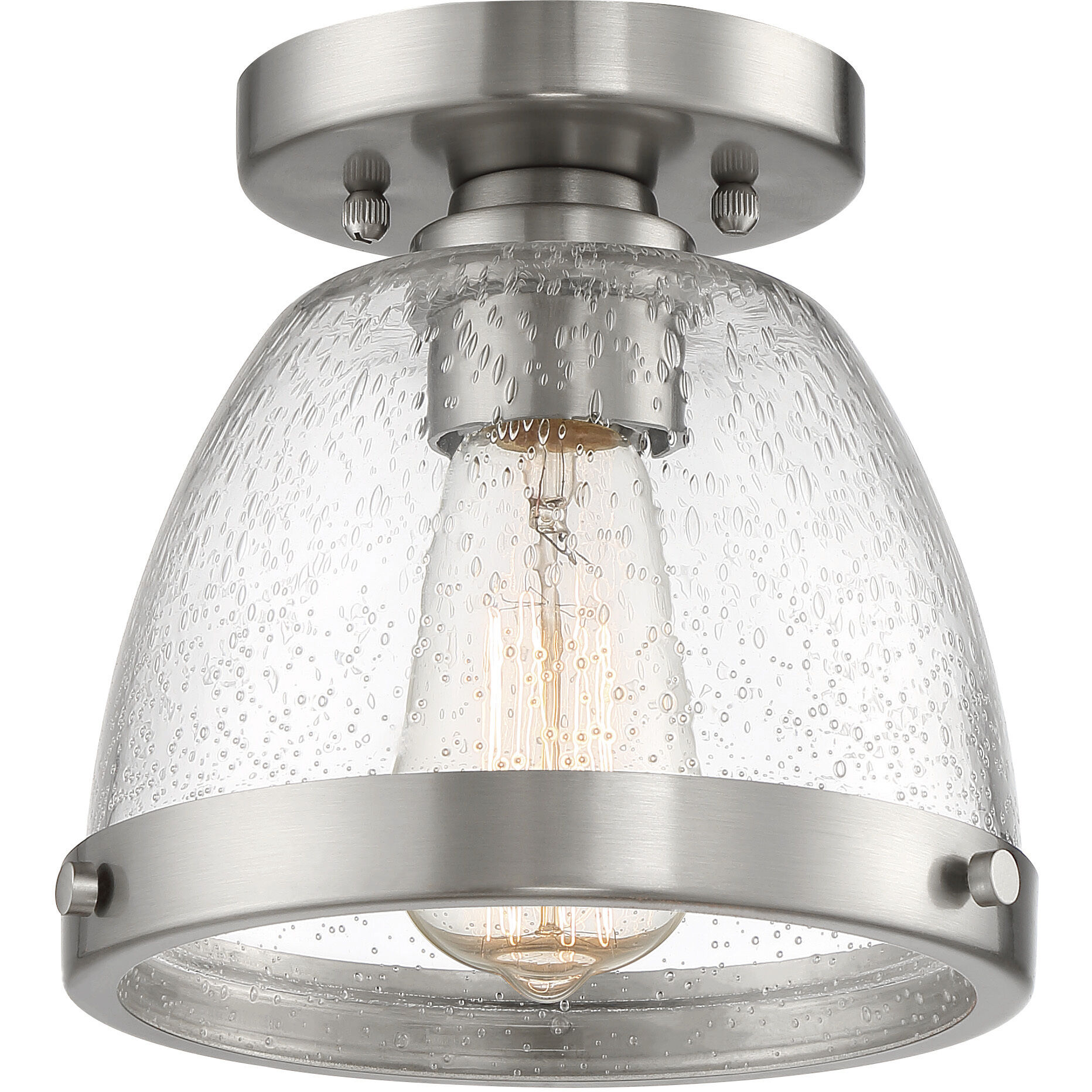 Lodie 1 Light 10 inch Brushed Polished Nickel Flushmount Ceiling Light