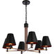 Blake 6 Light 30 inch Flat Black/Satin Brass Chandelier Ceiling Light