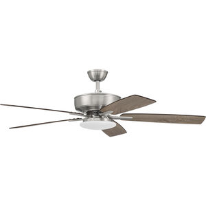 Pro Plus 112 52 inch Brushed Polished Nickel with Driftwood/Grey Walnut Blades Contractor Ceiling Fan, Slim