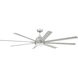 Rush 72 inch Painted Nickel Ceiling Fan (Blades Included) in Polished Nickel