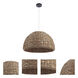 Natural 1 Light 22 inch Natural Pendant Ceiling Light, Dome