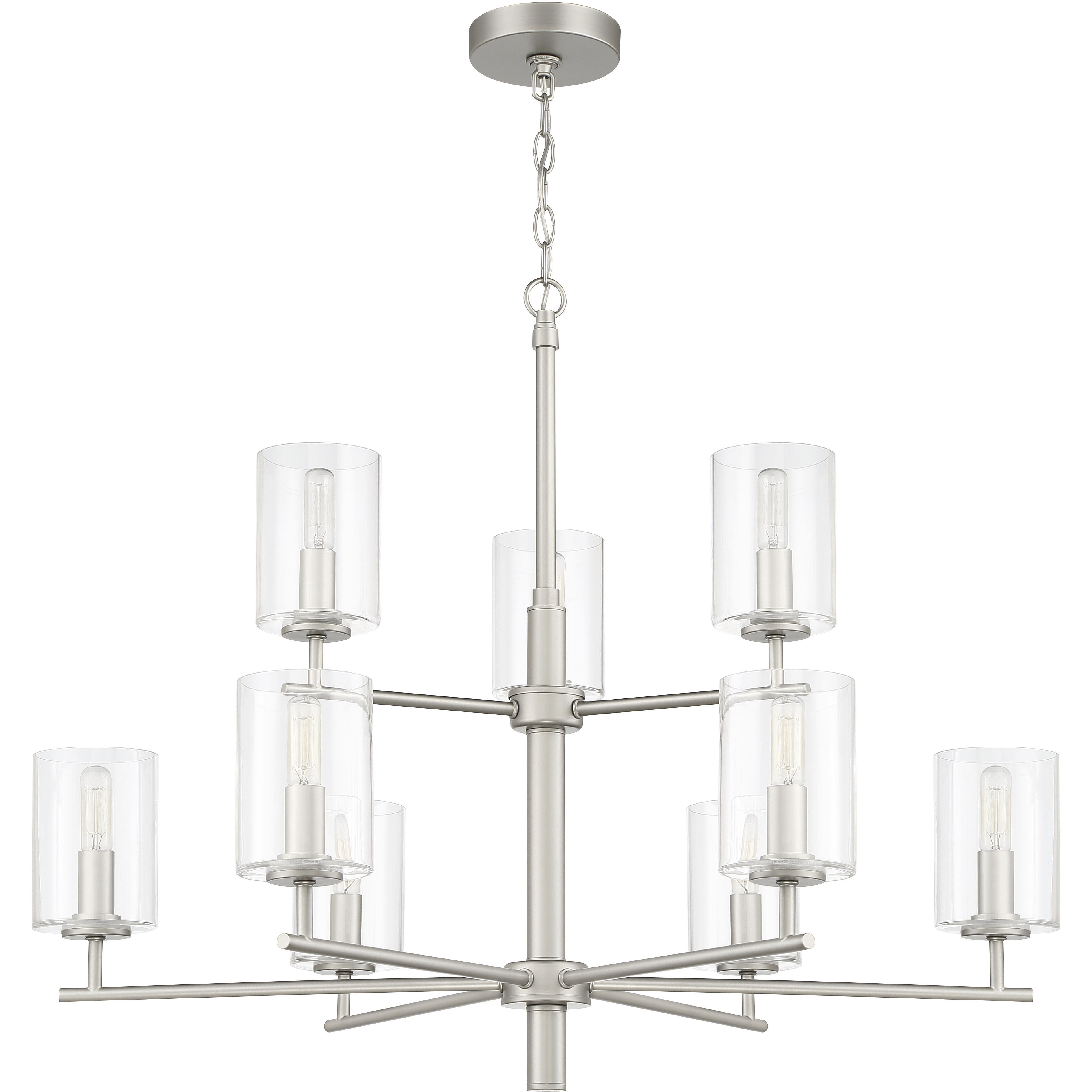 Hailie 9 Light 32 inch Satin Nickel Chandelier Ceiling Light