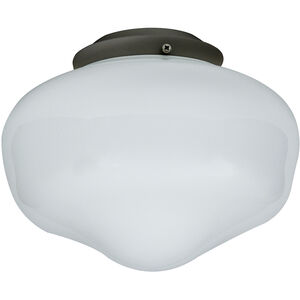 Universal LED Cased White Outdoor Fan Bowl Light Kit in Galvanized, Schoolhouse