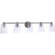 Emilio 5 Light 42 inch Brushed Polished Nickel Vanity Light Wall Light