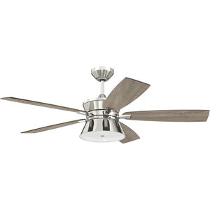 Dominick 52 inch Polished Nickel with Driftwood/Greywood Blades Ceiling Fan