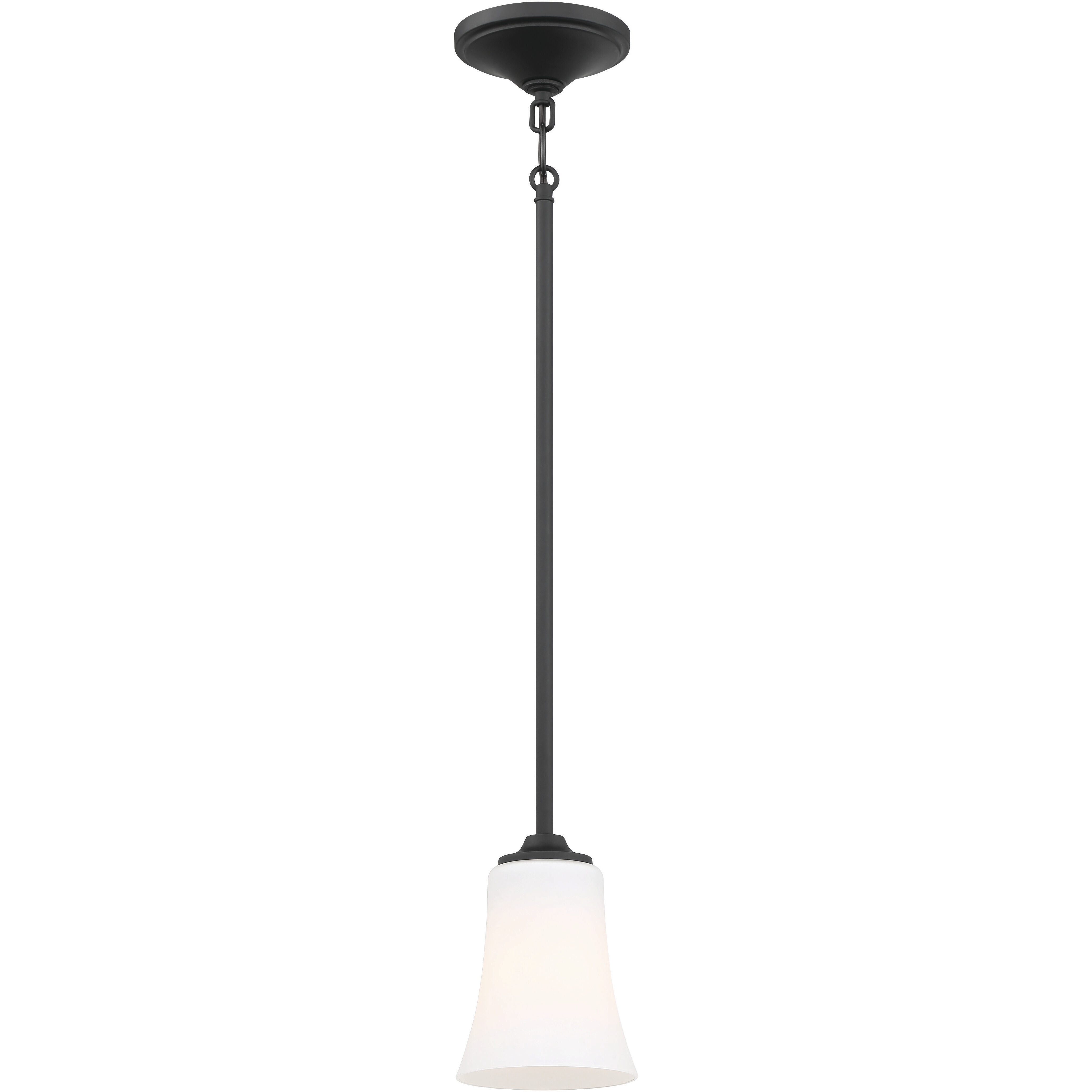 Neighborhood Gwyneth 1 Light 5.13 inch Flat Black Mini Pendant Ceiling Light in White Frosted Glass, Neighborhood Collection