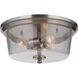 Neighborhood Tyler 3 Light 15 inch Brushed Polished Nickel Flushmount Ceiling Light in Clear Seeded, Neighborhood Collection