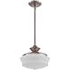 Monroe 1 Light Fluorescent Tarnished Silver Fan Light Kit, Convertible to Pendant