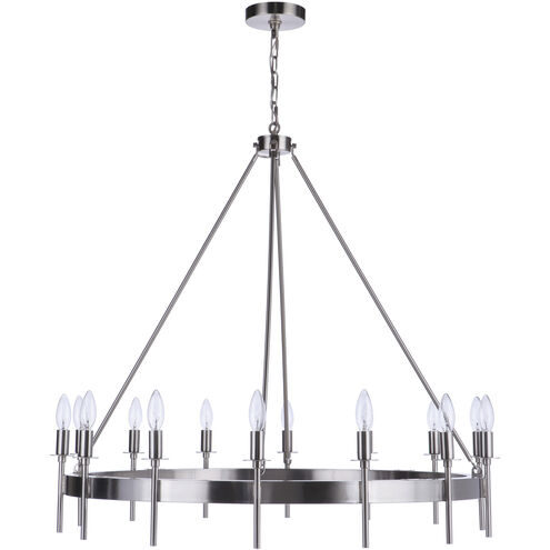 Larrson 14 Light 36 inch Brushed Polished Nickel Chandelier Ceiling Light