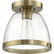 Lodie 1 Light 10 inch Satin Brass Flushmount Ceiling Light