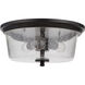 Neighborhood Tyler 3 Light 15 inch Flat Black Flushmount Ceiling Light in Clear Seeded, Neighborhood Collection