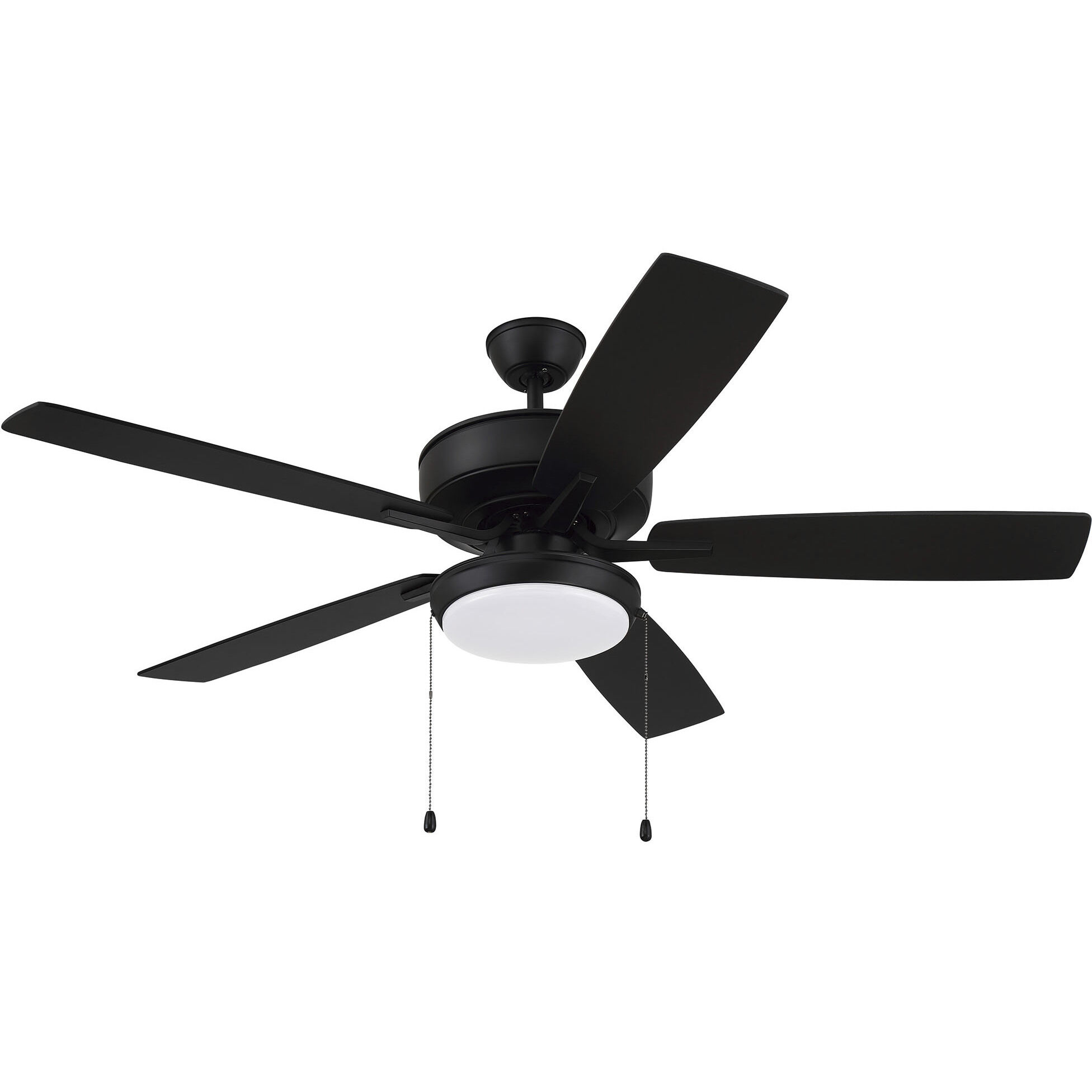 Pro Plus 119 52 inch Flat Black with Flat Black/Grey Wood Blades Contractor Ceiling Fan, Pan