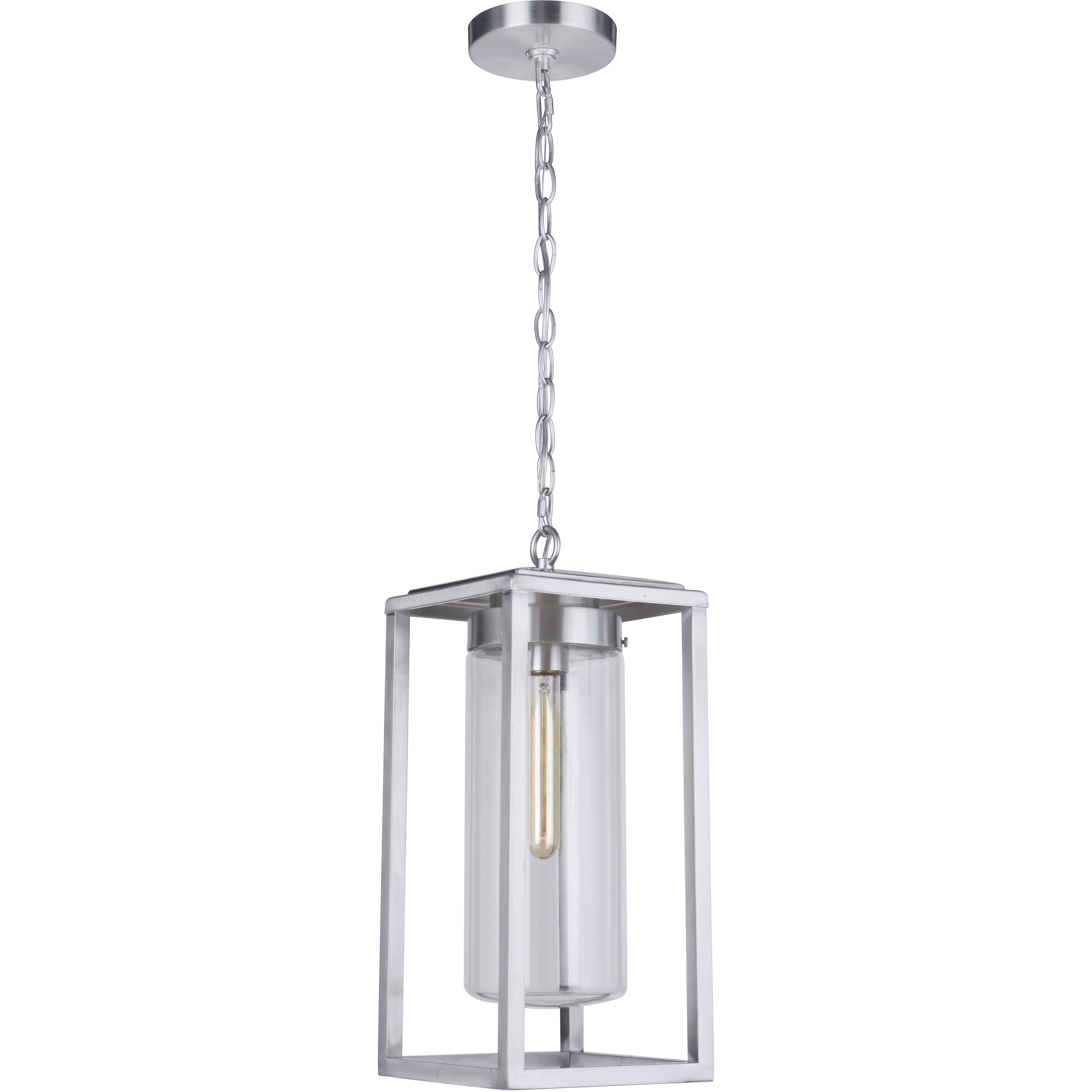 Neo 1 Light 8 inch Satin Aluminum Outdoor Pendant