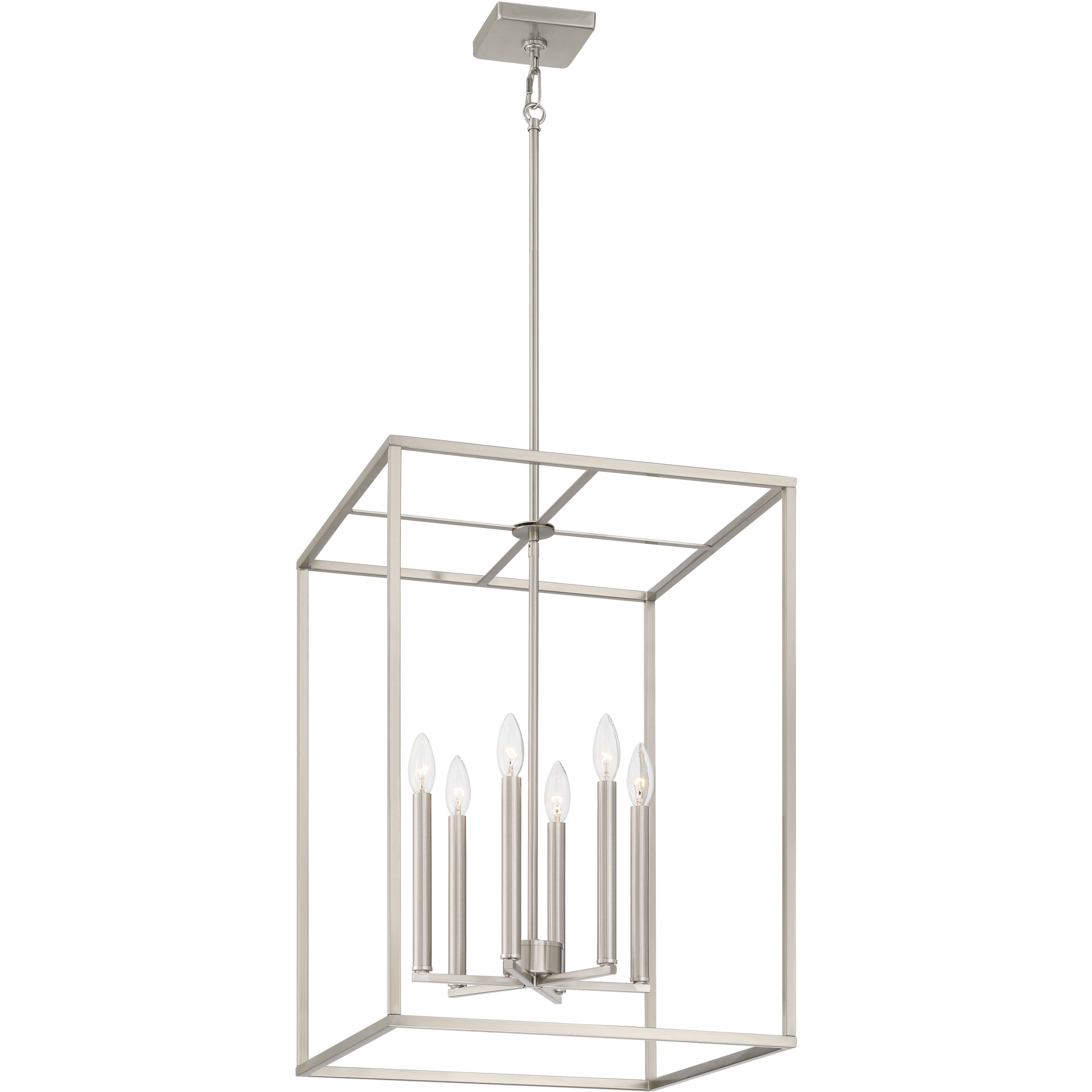 Signature 6 Light 18 inch Brushed Polished Nickel Foyer Light Ceiling Light