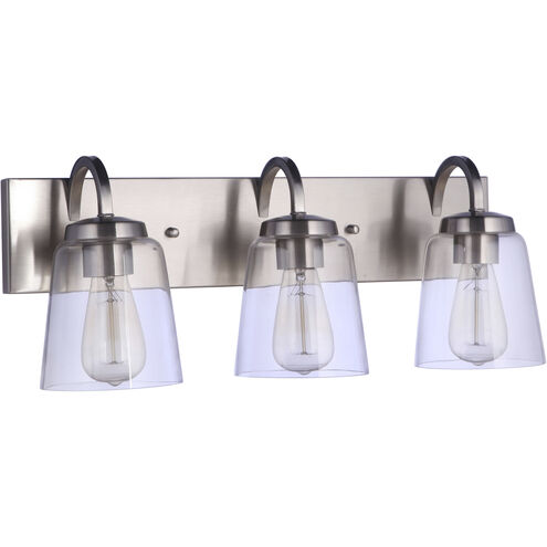 Elsa 3 Light 22.5 inch Brushed Polished Nickel Vanity Light Wall Light