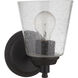 Neighborhood Tyler 1 Light 6 inch Flat Black Wall Sconce Wall Light in Clear Seeded, Neighborhood Collection