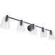 Emilio 5 Light 42 inch Flat Black Vanity Light Wall Light