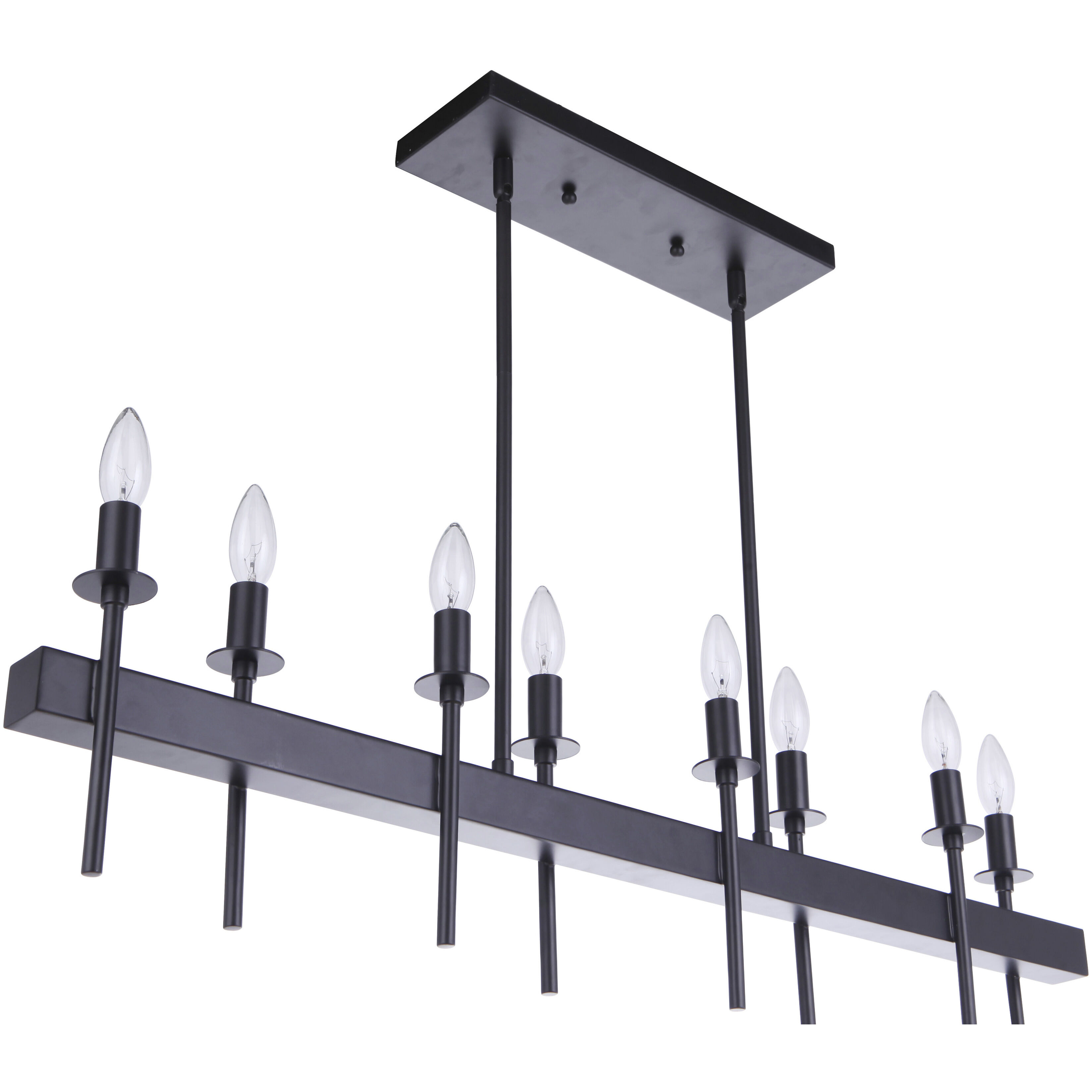 Larrson 8 Light 38 inch Flat Black Island Ceiling Light