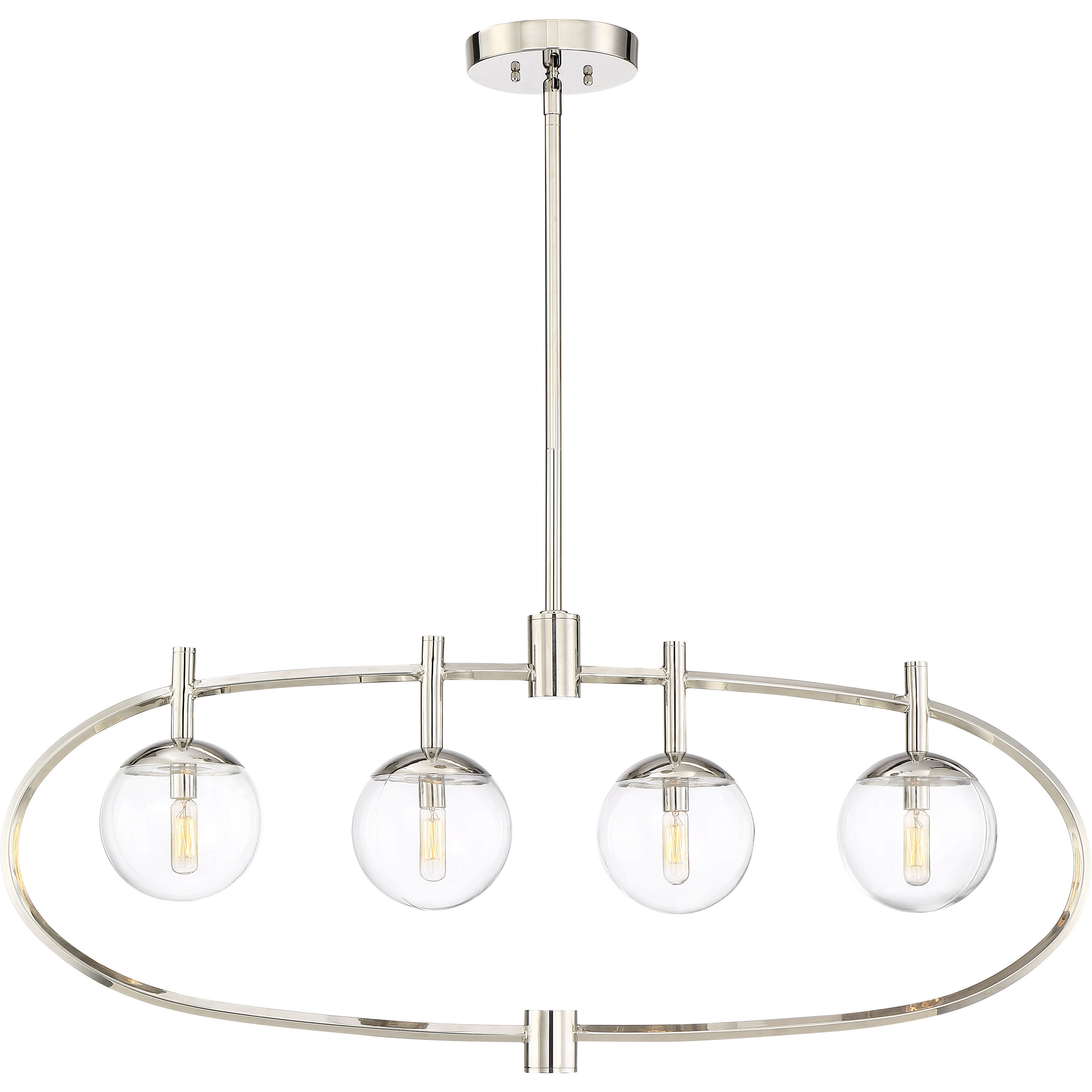 Piltz 4 Light 40 inch Polished Nickel Island Light Ceiling Light