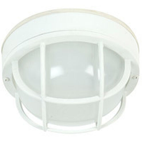 Bulkheads 1 Light 10 inch Textured White Outdoor Flushmount in Textured Matte White, Large