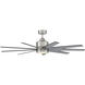 Champion 60 inch Brushed Polished Nickel with Brushed Nickel/Flat Black Blades Ceiling Fan