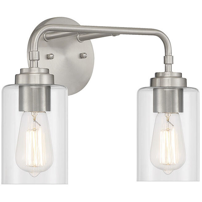 Stowe 2 Light 15 inch Brushed Polished Nickel Vanity Light Wall Light