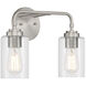 Stowe 2 Light 15 inch Brushed Polished Nickel Vanity Light Wall Light