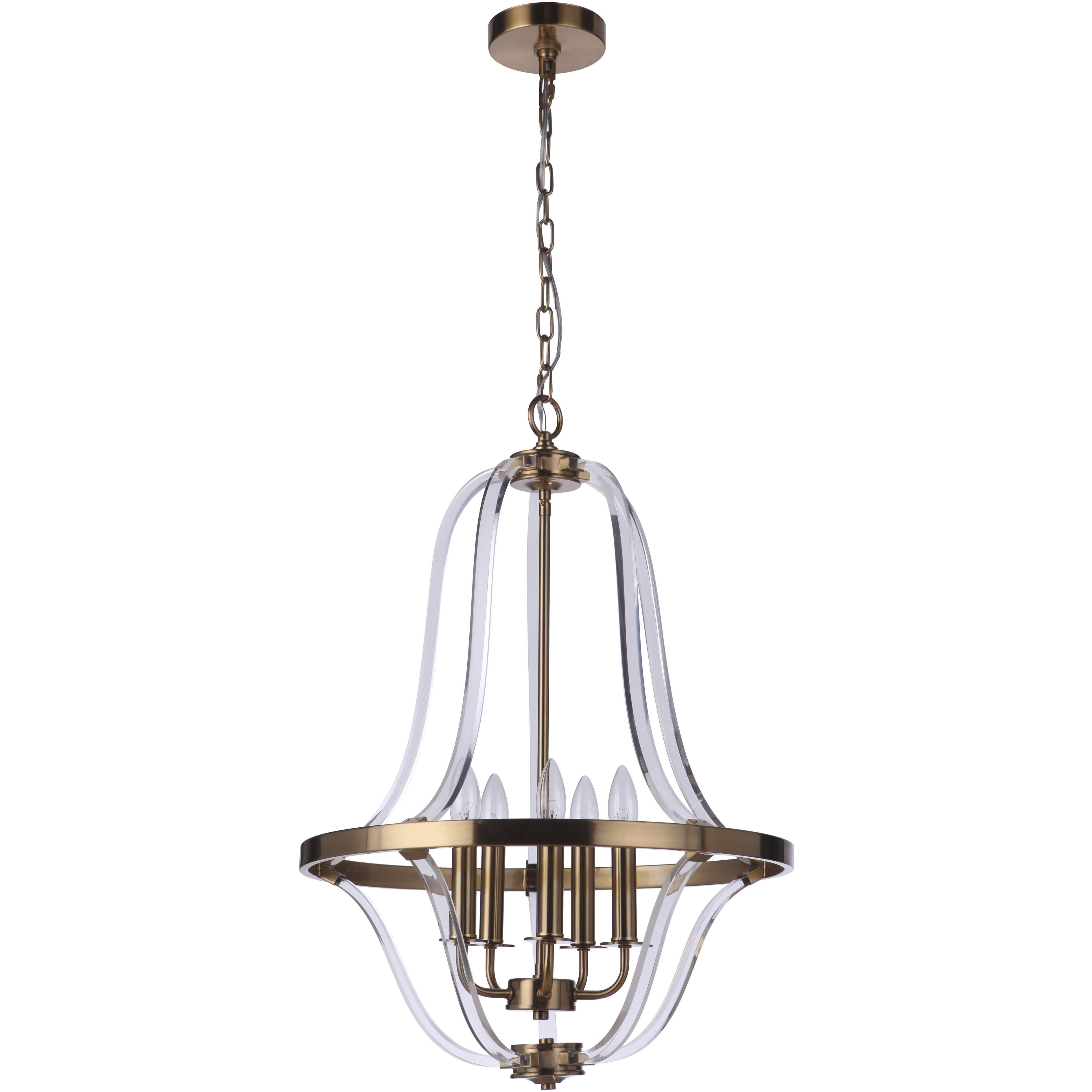 Graclyn 5 Light 19.49 inch Satin Brass Foyer Light Ceiling Light