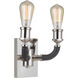 Gallery Huxley 2 Light 13 inch Polished Nickel Wall Sconce Wall Light