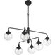 Reflection 6 Light 36 inch Flat Black Chandelier Ceiling Light