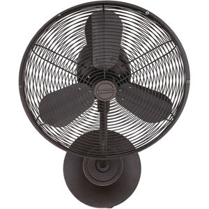 Bellows I 21 inch Aged Bronze Textured Wall Fan, Hard-Wired